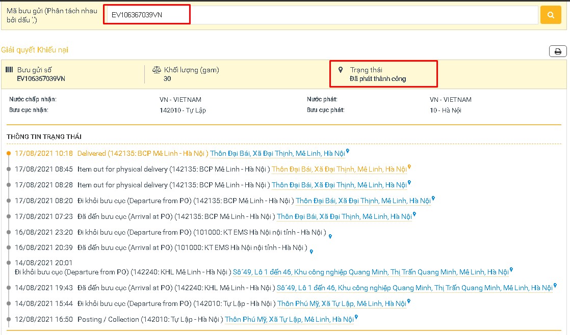 Cách tra cứu mã vận đơn bưu điện nhanh chóng - Hồ Thị Thắm