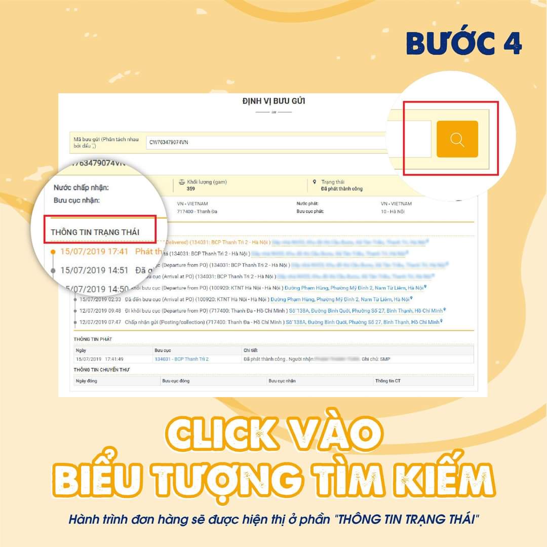 Hướng dẫn tra cứu theo dõi đơn hàng bưu điện - Hồ Thị Thắm